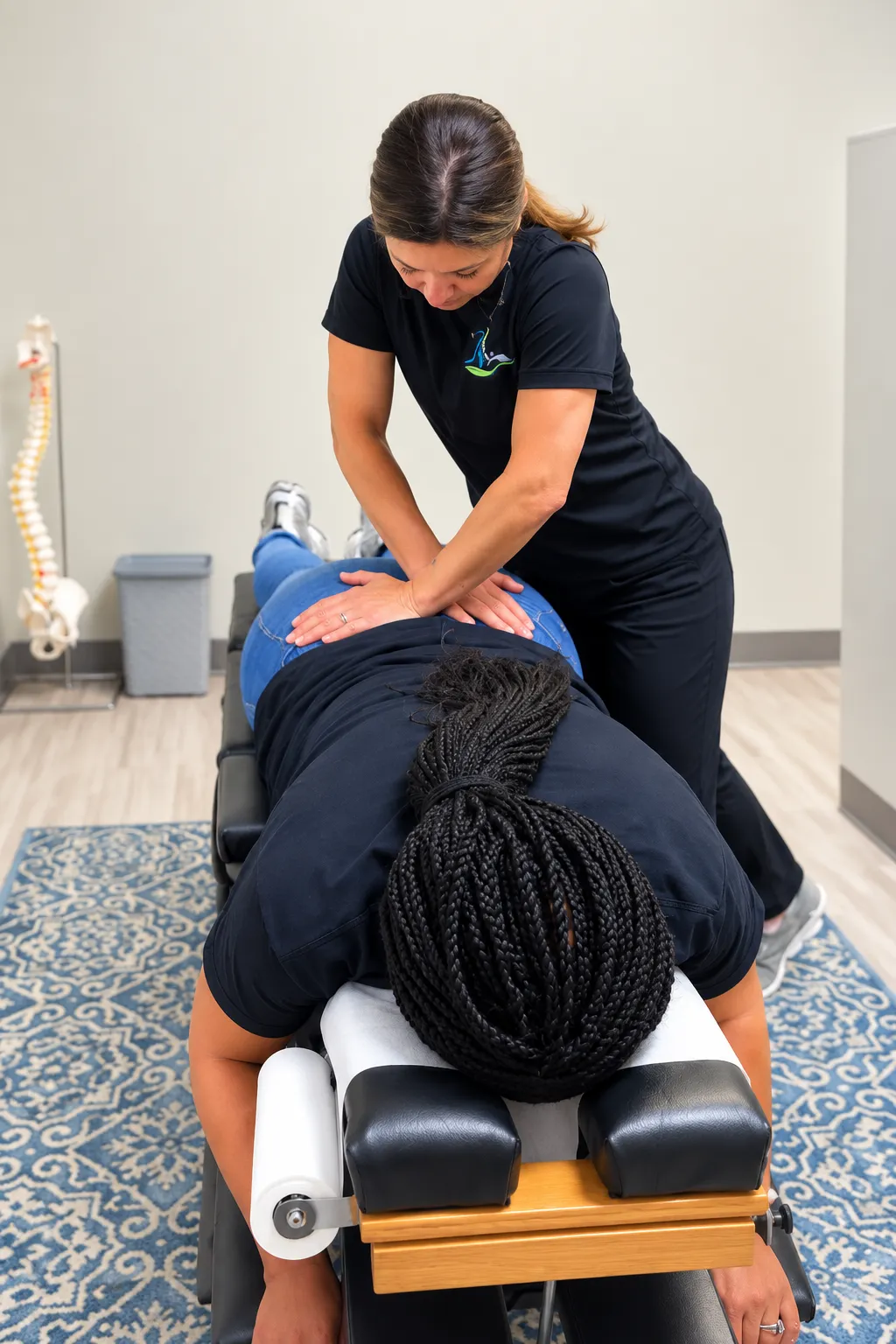 Chiropractor treating a patient
